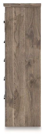 Rusticott Queen Panel Bed with Dresser and Chest in Brown from Ashley Furniture - Luna Furniture