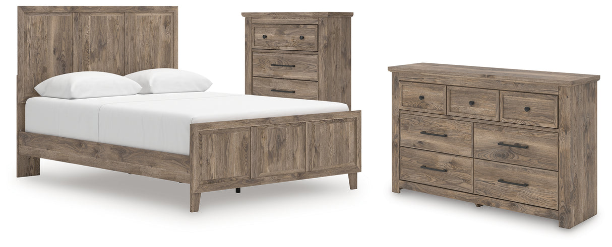 Rusticott Queen Panel Bed with Dresser and Chest in Brown from Ashley Furniture - Luna Furniture