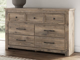 Rusticott Queen Panel Bed with Dresser and Chest in Brown from Ashley Furniture - Luna Furniture
