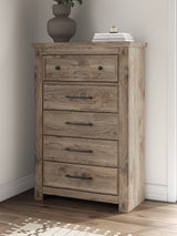Rusticott Queen Panel Bed with Dresser and Chest in Brown from Ashley Furniture - Luna Furniture
