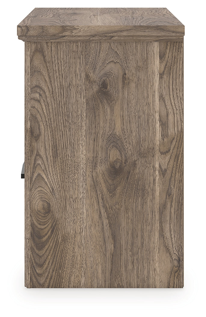 Rusticott Queen Panel Bed with Dresser and Nightstand in Brown from Ashley Furniture - Luna Furniture