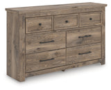 Rusticott Queen Panel Bed with Dresser in Brown from Ashley - Luna Furniture