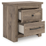 Rusticott Queen Panel Bed with Mirrored Dresser and Nightstand in Brown from Ashley - Luna Furniture