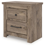 Rusticott Queen Panel Bed with Mirrored Dresser and Nightstand in Brown from Ashley - Luna Furniture