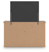 Rusticott Queen Panel Bed with Mirrored Dresser in Brown from Ashley - Luna Furniture