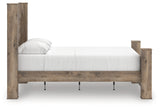 Rusticott Queen Poster Bed with Mirrored Dresser and Nightstand in Brown from Ashley Furniture - Luna Furniture