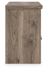 Rusticott Queen Poster Bed with Mirrored Dresser and Nightstand in Brown from Ashley Furniture - Luna Furniture