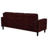 Ruth Rust Red 77-inch Fabric Upholstered Track Arm Sofa from Coaster - Luna Furniture