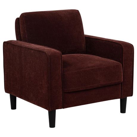 Ruth Rust Red Fabric Upholstered Track Arm Accent Chair from Coaster - Luna Furniture