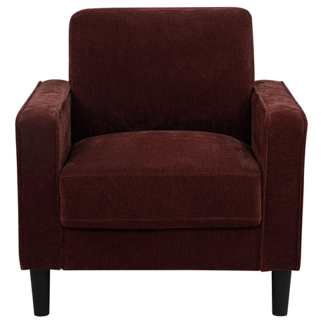 Ruth Rust Red Fabric Upholstered Track Arm Accent Chair from Coaster - Luna Furniture