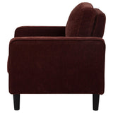 Ruth Rust Red Fabric Upholstered Track Arm Accent Chair from Coaster - Luna Furniture