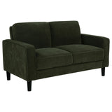Ruth Matcha Green Fabric Upholstered Track Arm Loveseat from Coaster - Luna Furniture