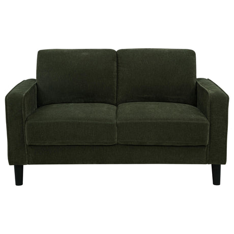 Ruth Matcha Green Fabric Upholstered Track Arm Loveseat from Coaster - Luna Furniture