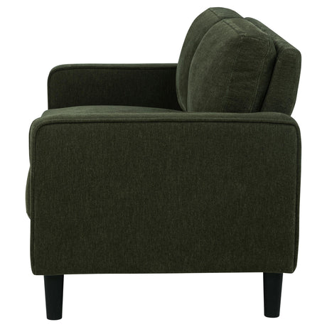 Ruth Matcha Green Fabric Upholstered Track Arm Loveseat from Coaster - Luna Furniture