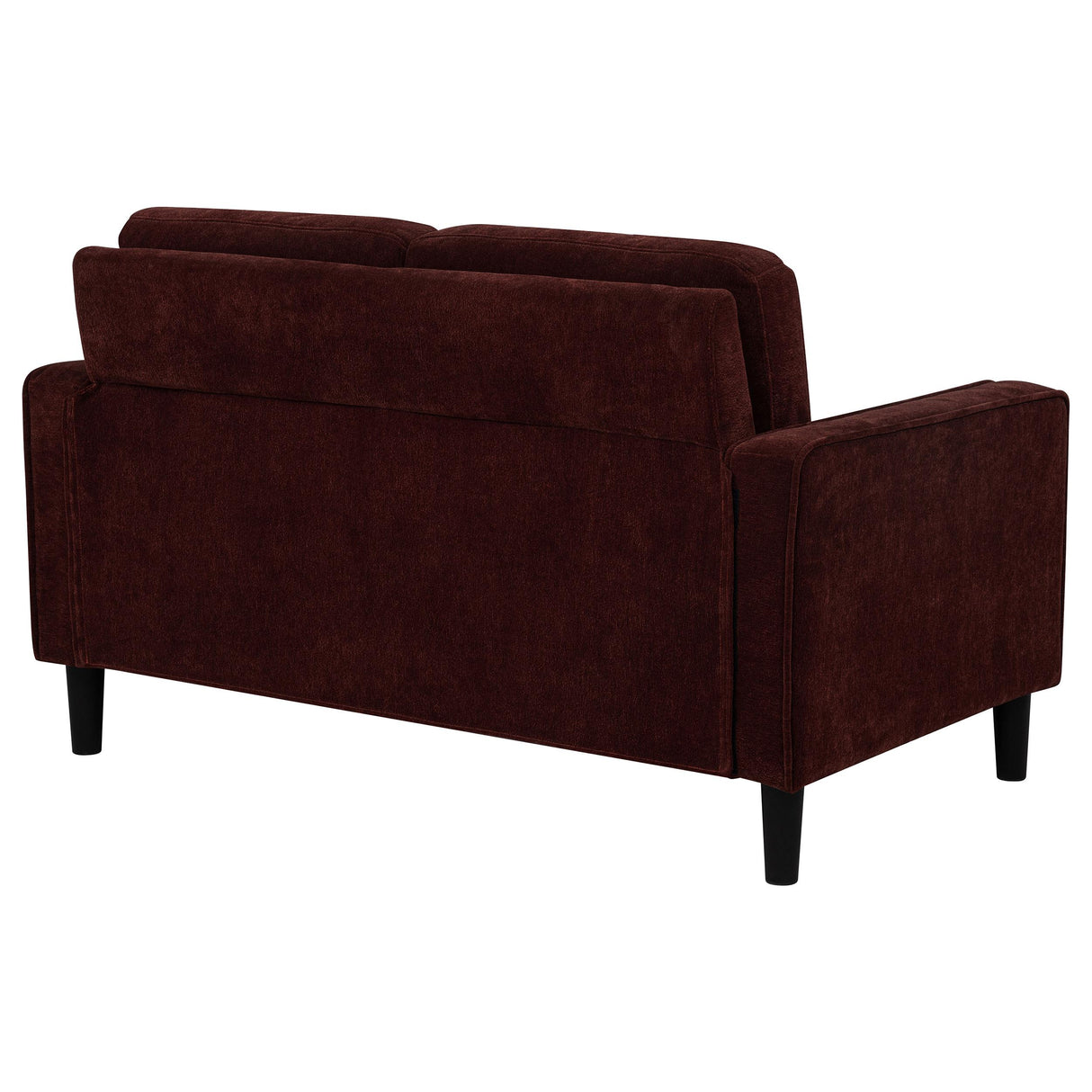 Ruth Rust Red Fabric Upholstered Track Arm Loveseat from Coaster - Luna Furniture