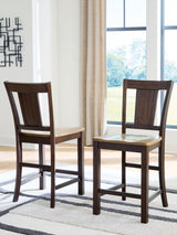 Rylandeen Light Brown/Dark Brown Counter Height Barstool, Set of 2 from Ashley - Luna Furniture
