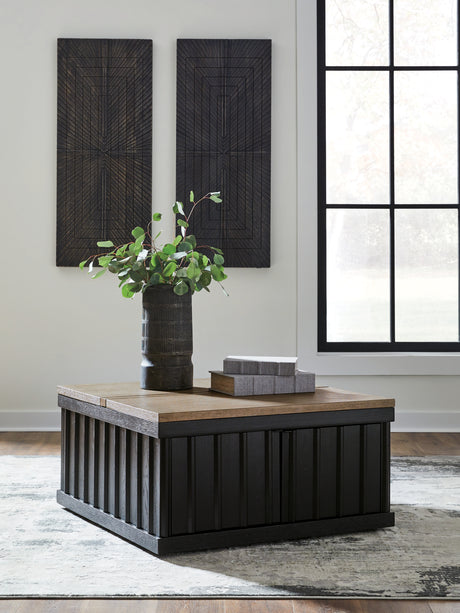 Rylandyn Black/Light Brown Lift-Top Coffee Table from Ashley - Luna Furniture