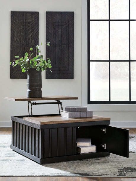 Rylandyn Black/Light Brown Lift-Top Coffee Table from Ashley - Luna Furniture