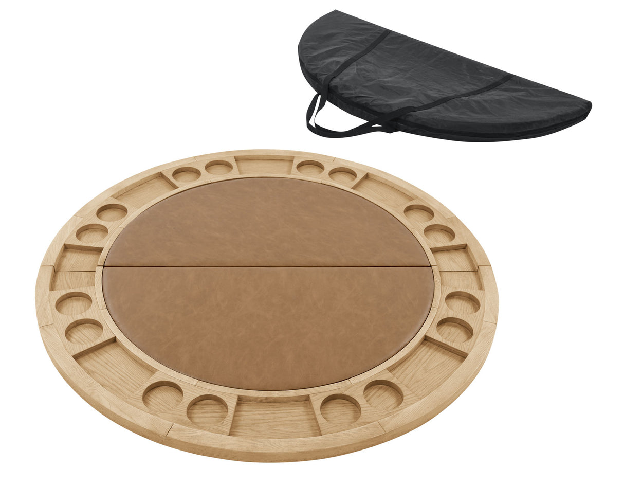 Rylie 48-inch Round Dining Table with Folding Game Top, Natural Finish from Steve Silver - Luna Furniture