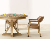 Rylie 48-inch Round Dining Table with Folding Game Top, Natural Finish from Steve Silver - Luna Furniture