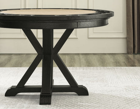 Rylie 6-Piece Game Dining Set, Black Finish from Steve Silver - Luna Furniture