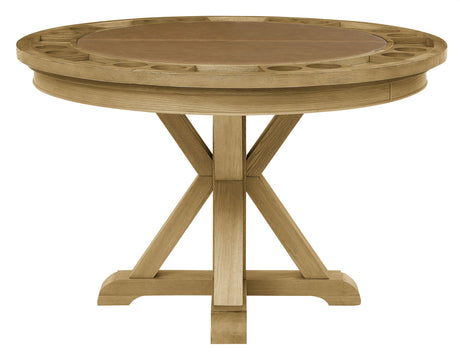 Rylie 6-Piece Game Dining Set, Natural Finish from Steve Silver - Luna Furniture