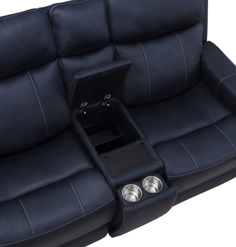 Valencia Ocean Blue Dual-Power Reclining Console Loveseat from Steve Silver - Luna Furniture
