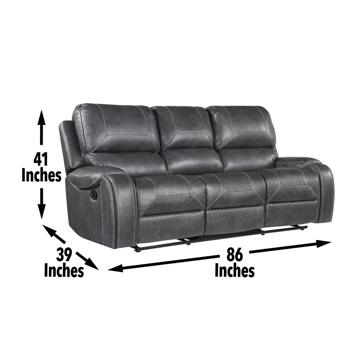 Keily Gray 3-Piece Reclining Living Room Set from Steve Silver - Luna Furniture