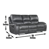 Keily Gray 3-Piece Reclining Living Room Set from Steve Silver - Luna Furniture