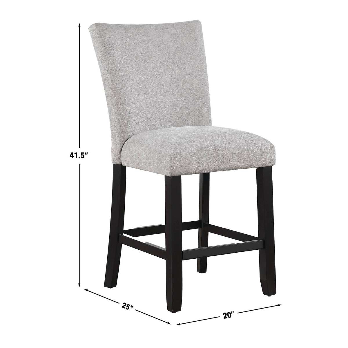 Artemis Gray/Black 5-Piece 54x54" Gray Marble Counter Set with Gray Chenille Chairs from Steve Silver - Luna Furniture