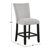 Artemis Gray/Black 5-Piece 54x54" Gray Marble Counter Set with Gray Chenille Chairs from Steve Silver - Luna Furniture