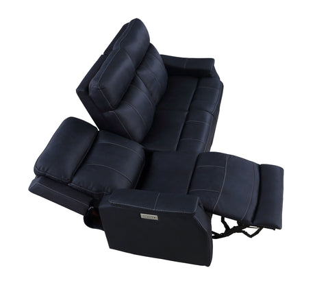 Valencia Ocean Blue Dual Power Reclining Sofa from Steve Silver - Luna Furniture