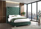 Tykocin Green Diamond Tufted Queen Bed