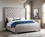 Tykocin Silver Diamond Tufted King Bed from Happy Homes - Luna Furniture