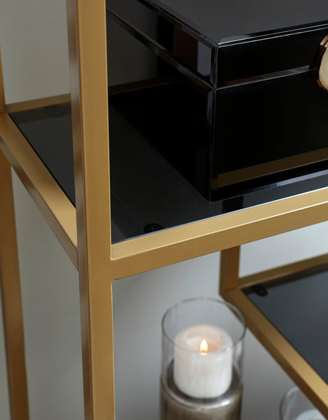 Frankwell Gold Finish Bookcase from Ashley - Luna Furniture