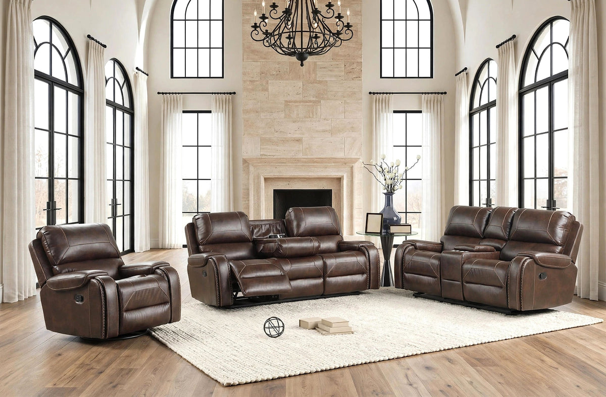 Titan Espresso Oversized 3-Piece Reclining Set from Happy Homes - Luna Furniture
