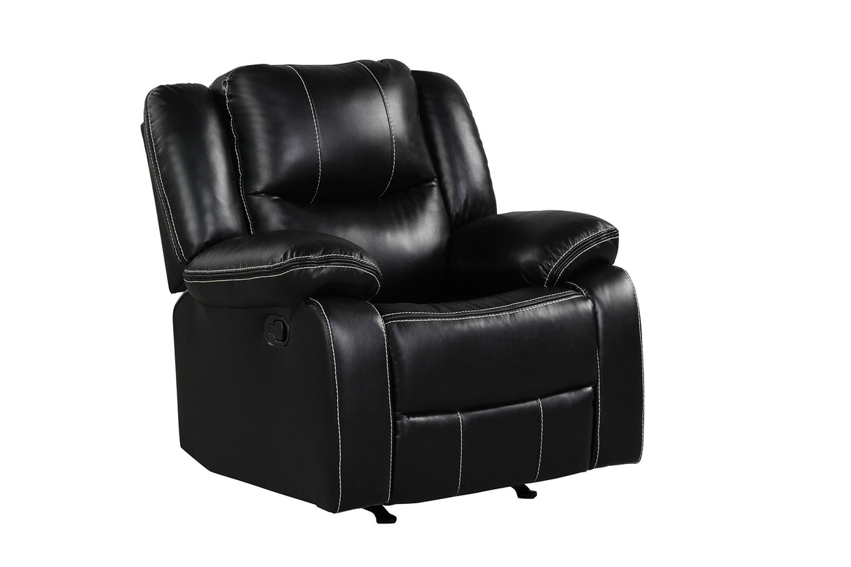 Carter Black 3-Piece Reclining Living Room Set from Happy Homes - Luna Furniture