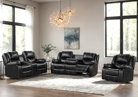 Carter Black 3-Piece Reclining Living Room Set from Happy Homes - Luna Furniture