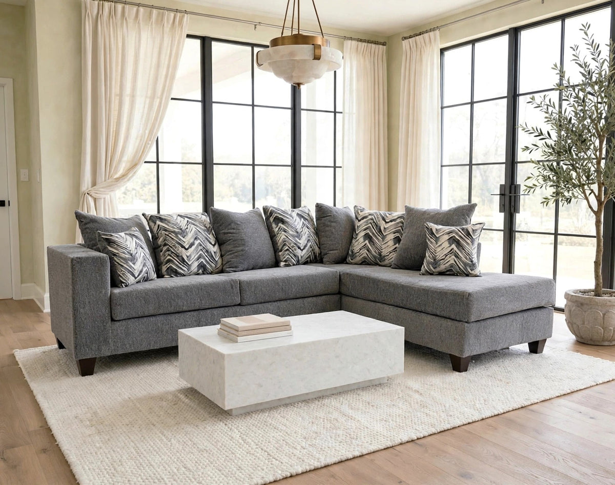 Monroe Charcoal RAF Sectional from Happy Homes - Luna Furniture