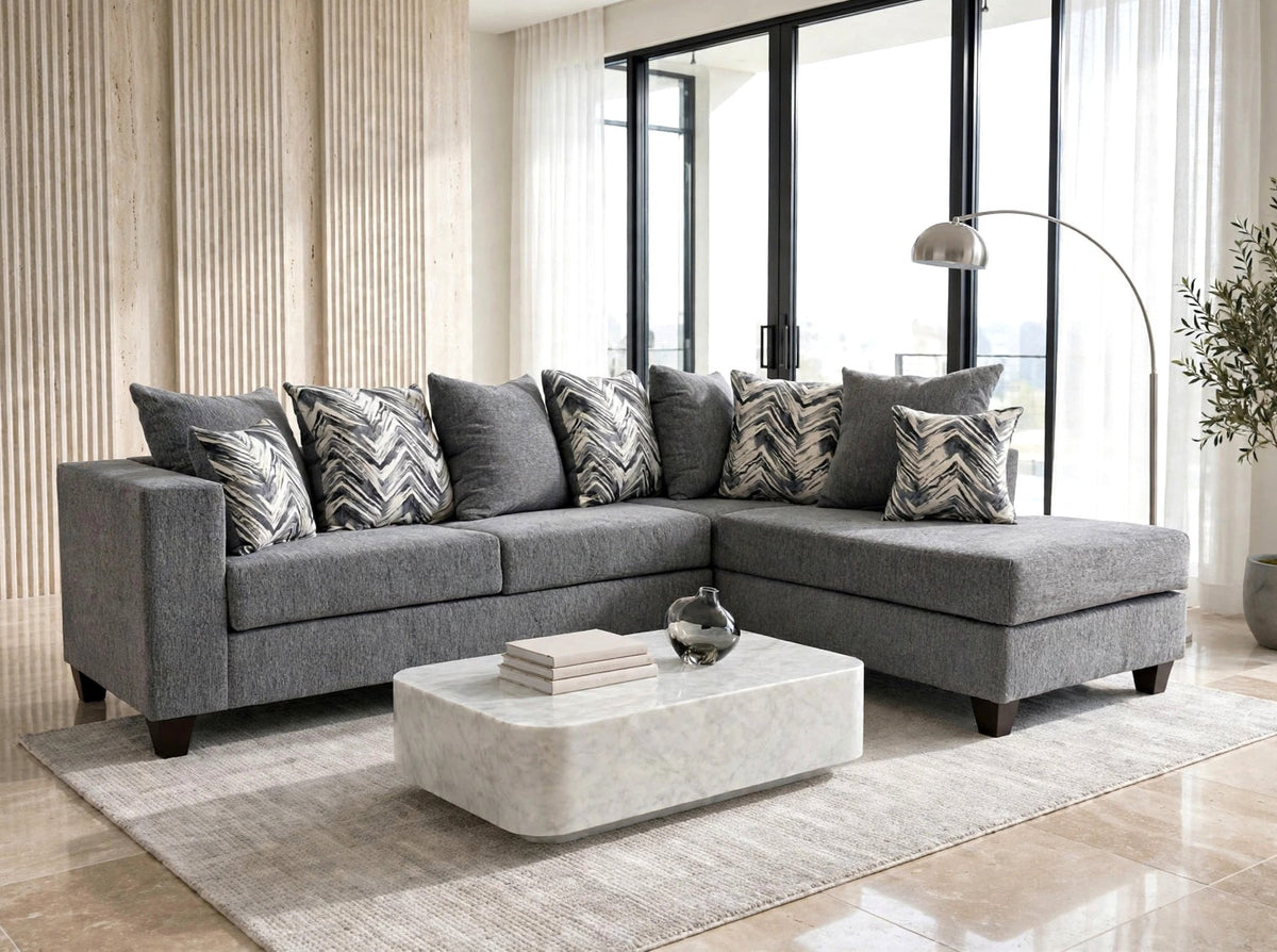 Monroe Charcoal RAF Sectional from Happy Homes - Luna Furniture
