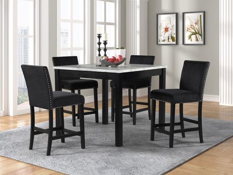 Dior Black 5-Piece Counter Height Set (Pub Table & 4 Chairs) from Happy Homes - Luna Furniture