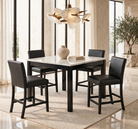 Dior PU Black 5-Piece Counter Height Set from Happy Homes - Luna Furniture