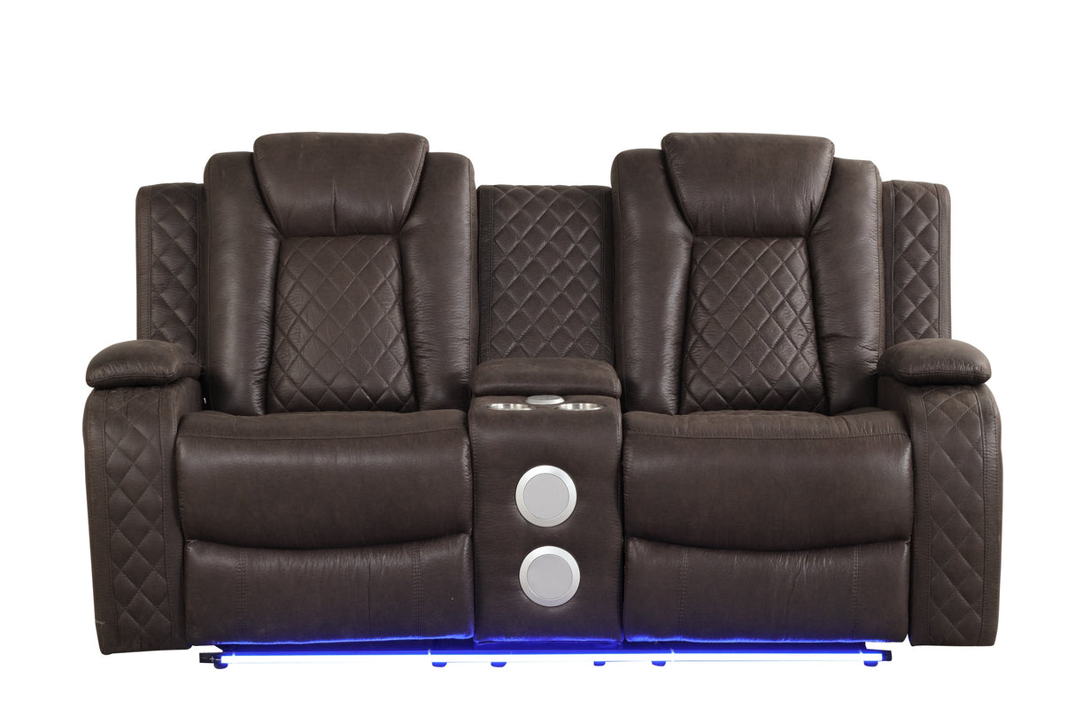 Luz Chocolate 3-Piece Reclining Set from Happy Homes - Luna Furniture