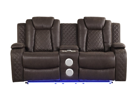 Luz Chocolate 3-Piece Reclining Set from Happy Homes - Luna Furniture