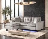 Messi Grey Reversible Sofa Chaise from Happy Homes - Luna Furniture