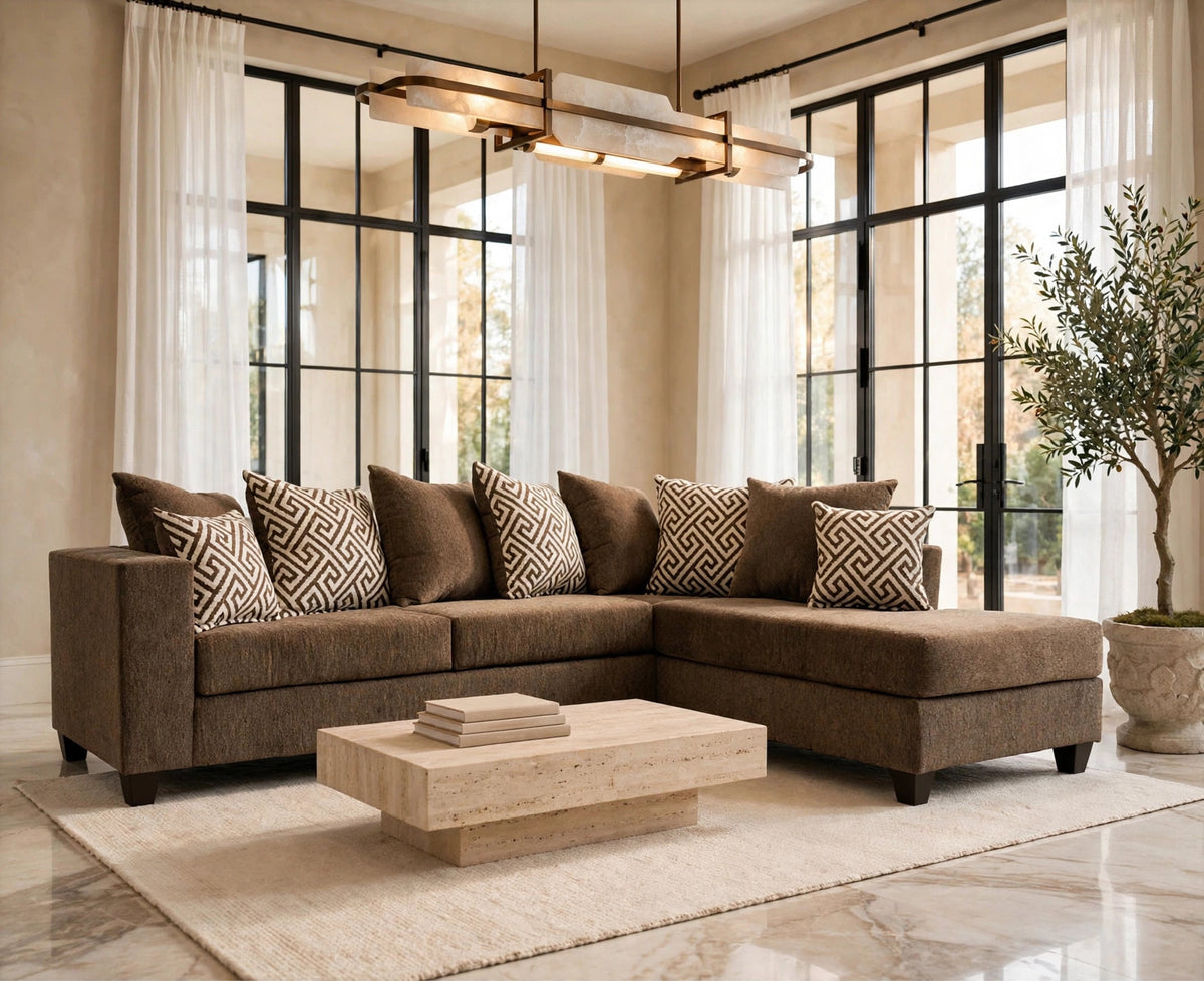 Monroe Mocha RAF Sectional from Happy Homes - Luna Furniture