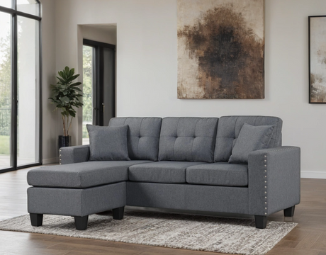 Cris Gray Reversible Sectional from Happy Homes - Luna Furniture