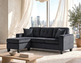 Cris Black Reversible Sectional