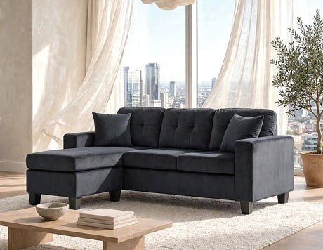 Cris Black Reversible Sectional from Happy Homes - Luna Furniture