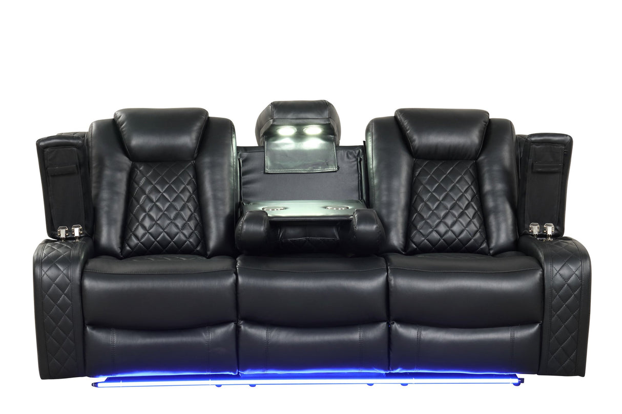 Luz Black 3-Piece Reclining Set from Happy Homes - Luna Furniture